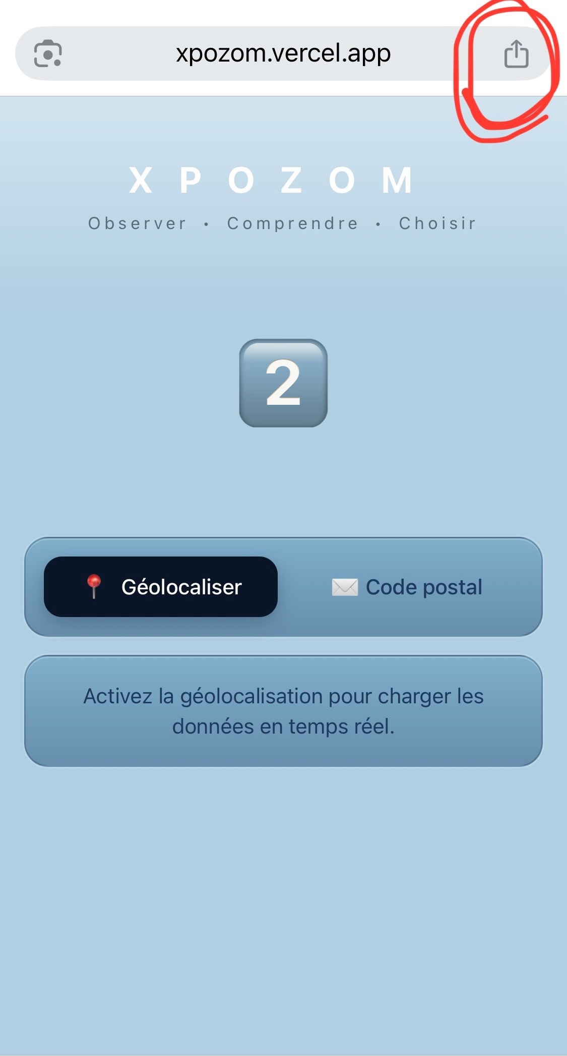 Étape 2 : bouton Partager