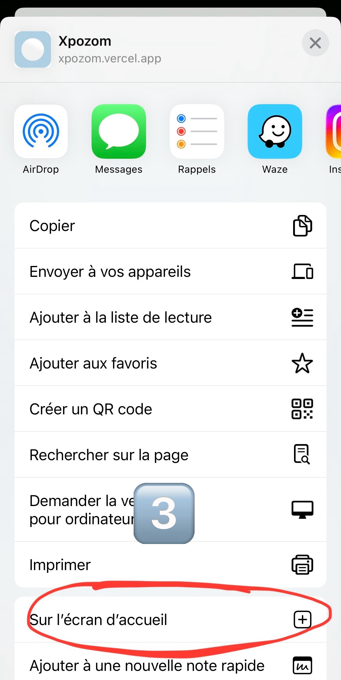 Étape 3 : Sur l'écran d'accueil